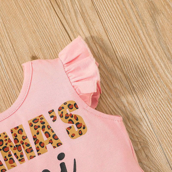 Little Girl Leopard Top Flared Pants Set