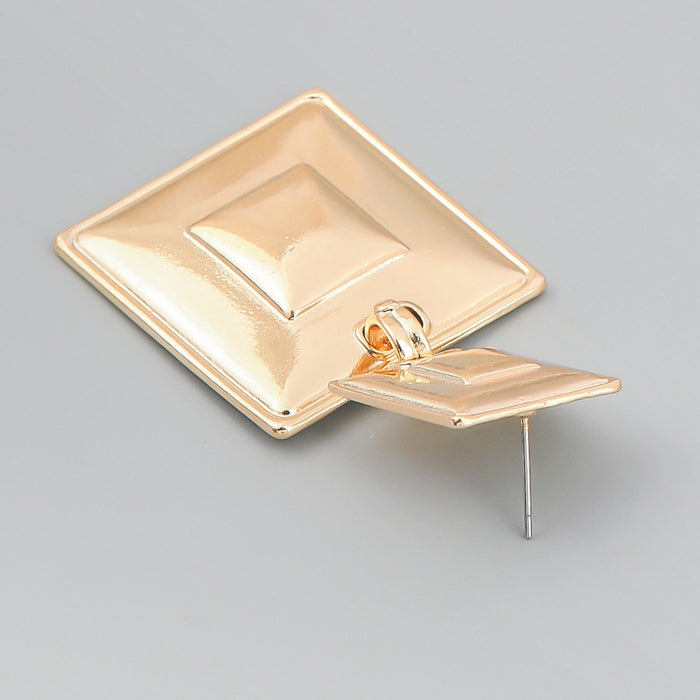 Geometric Simple Multi-layer Alloy Electroplating Earrings