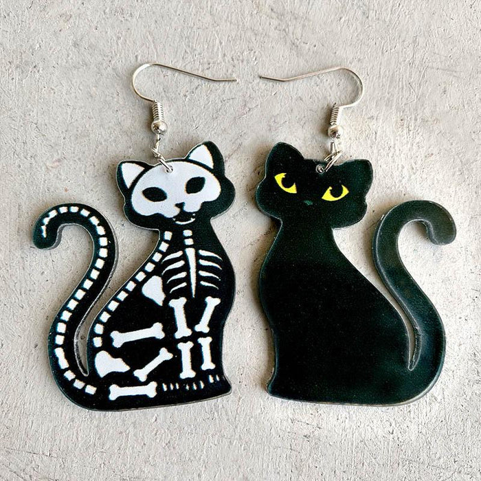 Interesting Acrylic Asymmetric Creative Cat Dog Earrings