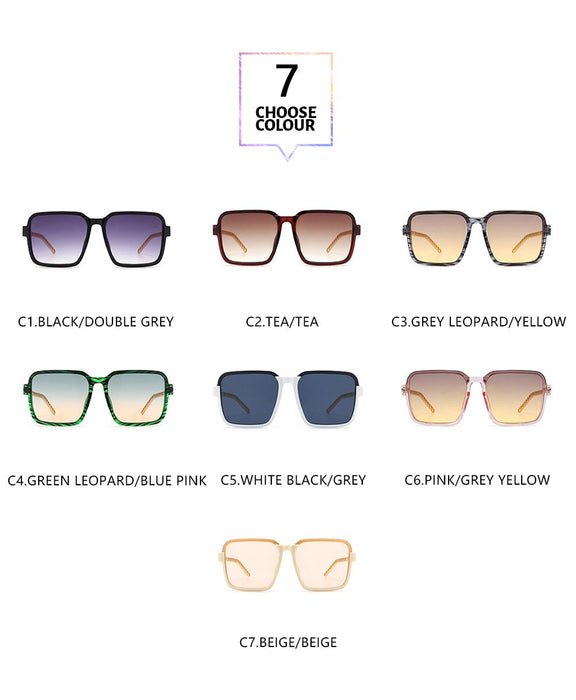 Gradient color black large frame sunglasses