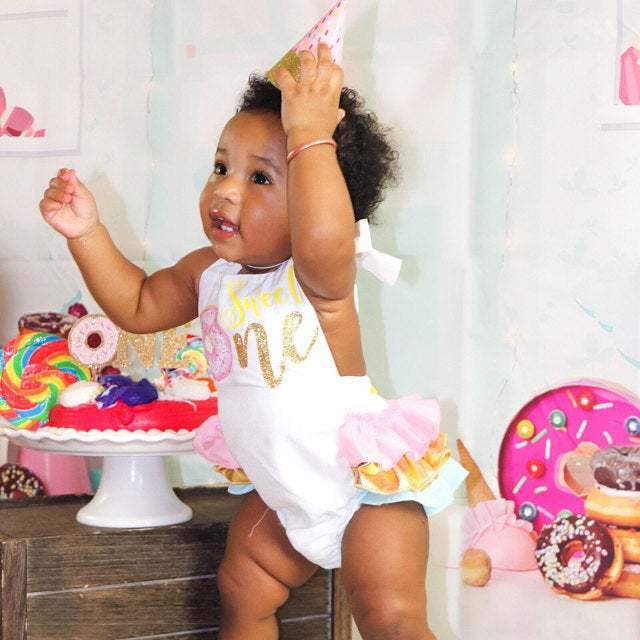 Suspender backless letter printed ice cream colour Jumpsuit