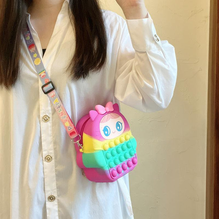 Backpack children's school bag shoulder silicone toys