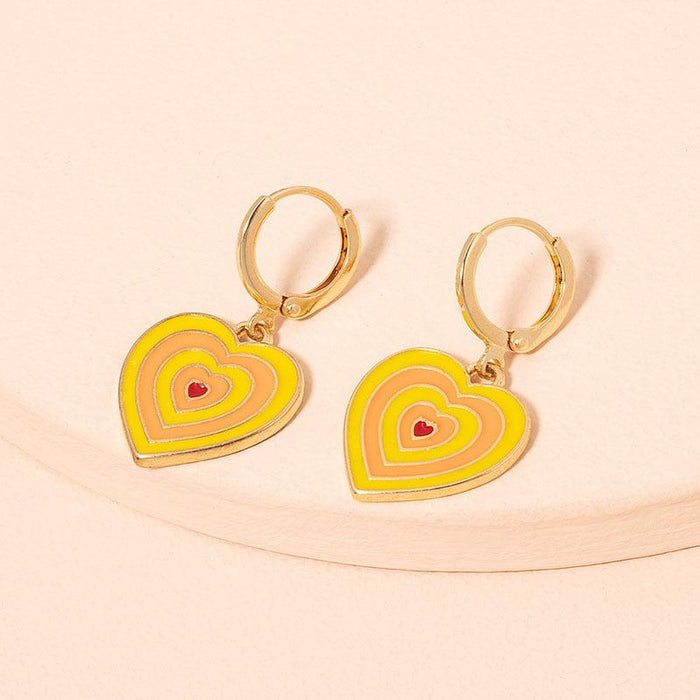 New Simple Fashion Drip Oil Love Earrings