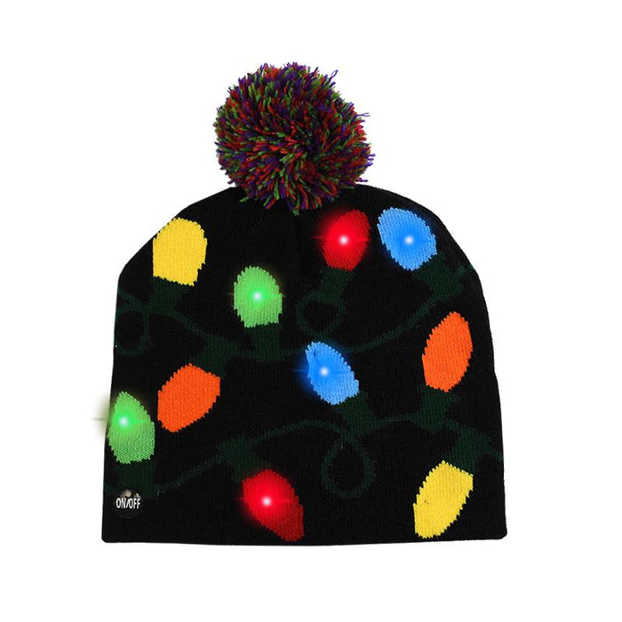 LED Christmas Beanie Christmas Light Up Knitted Hat