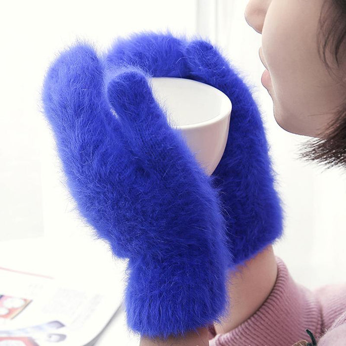 Female Elastic Full Fingers Gloves Cute Rabbit