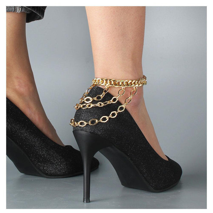 Ins Style Simple Gold Chain Women's Foot Decoration Multi-layer Tassel Chain