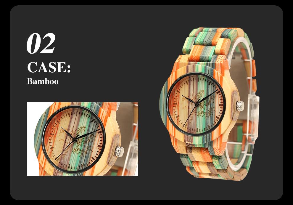 Bamboo Watch Leisure Color Bamboo Quartz Watch