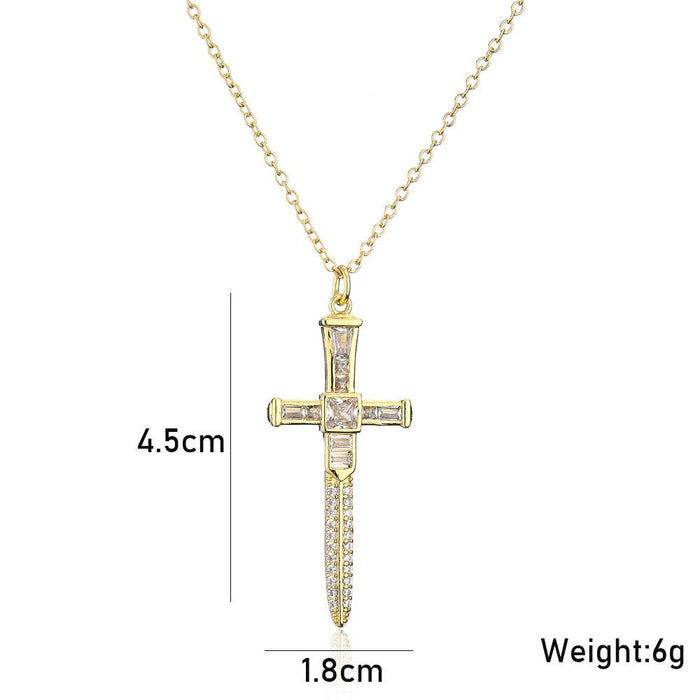 Popular Religious Zircon Cross Necklace