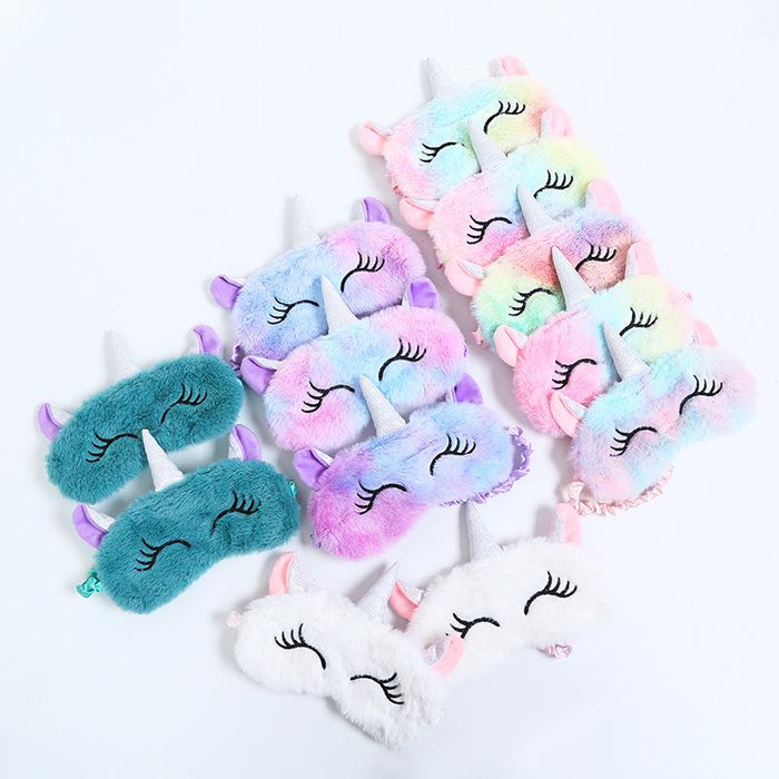 Cartoon Cute Plush Shading Unicorn Blindfold Eye Mask