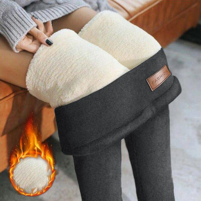 Winter Thick Velvet Leggings Warm Fleece Lined Tights Leggings