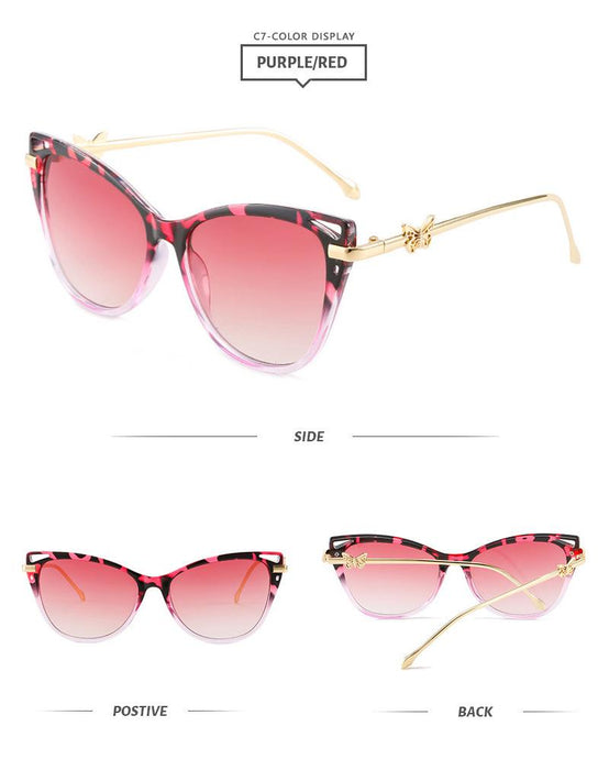 Cat Eye Sunglasses personality butterfly metal sunglasses
