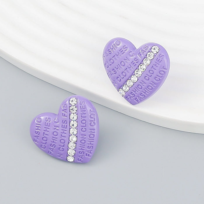 Fashion Design Love Shaped English Letter Earrings Female