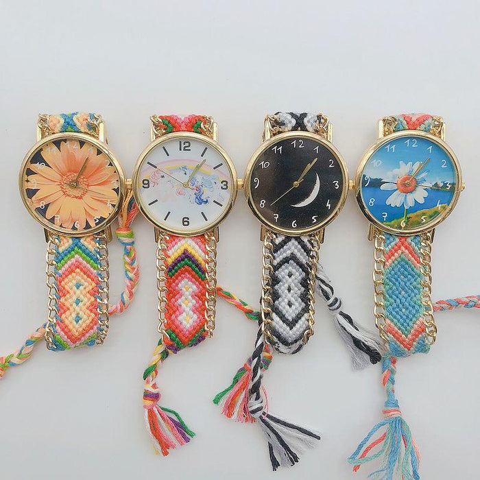 National DIY Woven Bracelet Wool Watch Bohemian Style Women's Watch Quartz Retro