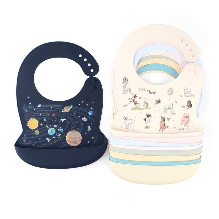 Silicone Baby Bib Waterproof Cartoon Feeding Soft Adjustable Scarf