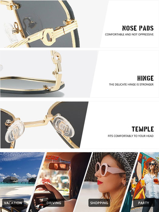 Square small frame Vintage Metal Sunglasses