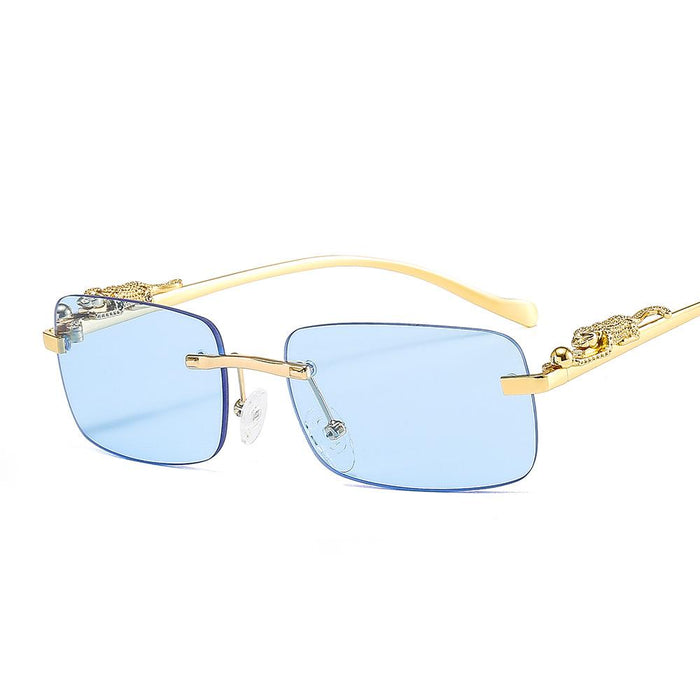Cheetah frameless square Sunglasses