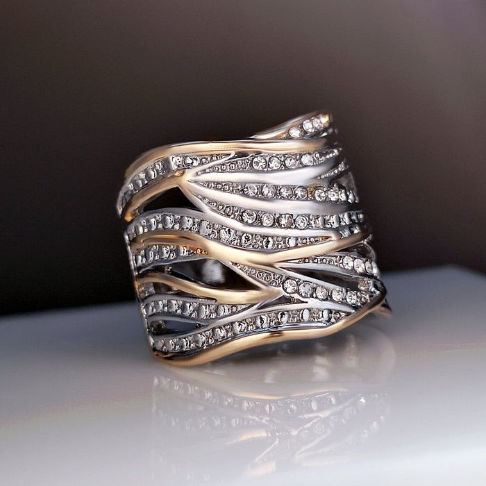 NewZircon Wound Multi-layer Two-color Ring