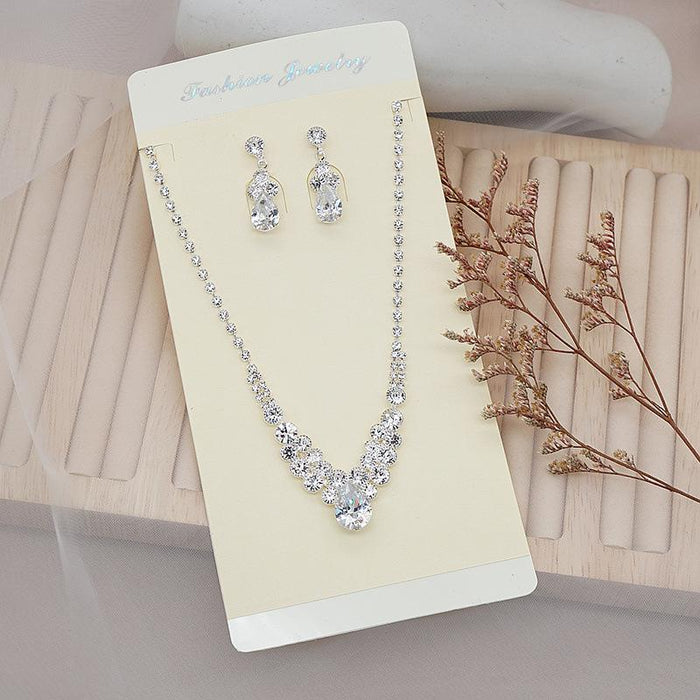 New All-match Women's Jewelry Earrings Necklace Two-piece Set