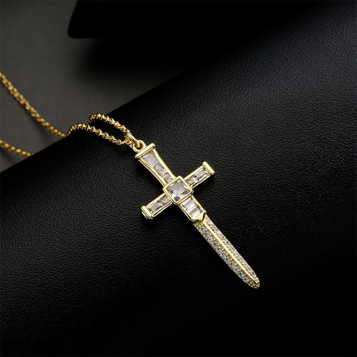 Popular Religious Zircon Cross Necklace