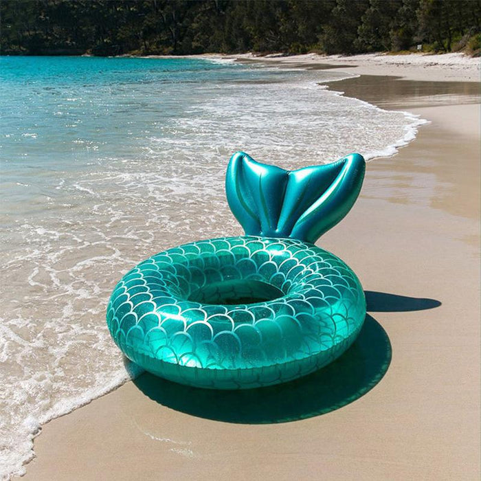 Mermaid with backrest swimming pool inflatable swimming ring