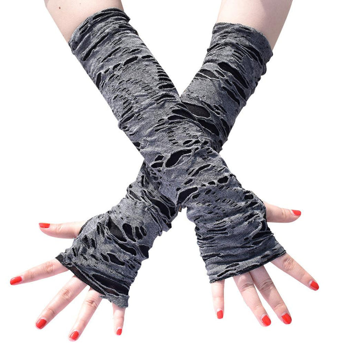 Women Punk Open-fingered Gloves