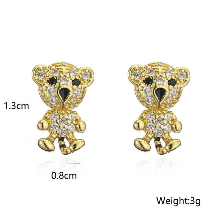 Ins Hot Sale Animal Earrings Gold Color Tiger Earrings