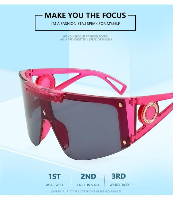 One piece half frame sunglasses