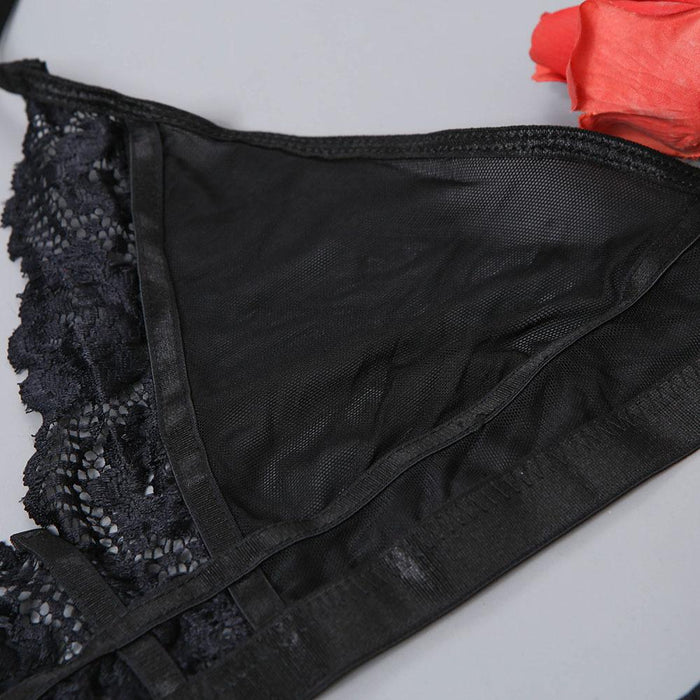 Women's Sexy Thin Lingerie Mesh Lace Underwear Set