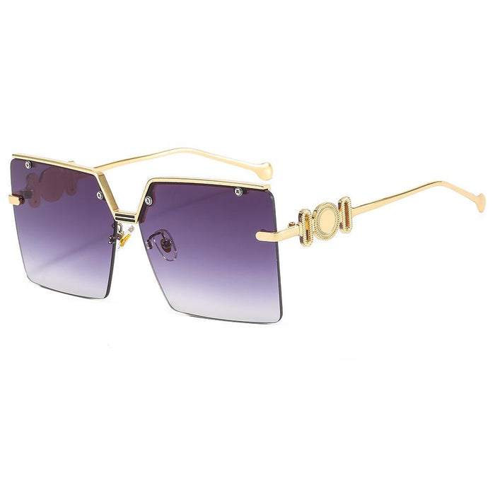 Sunglasses half frame metal gradient Sunglasses