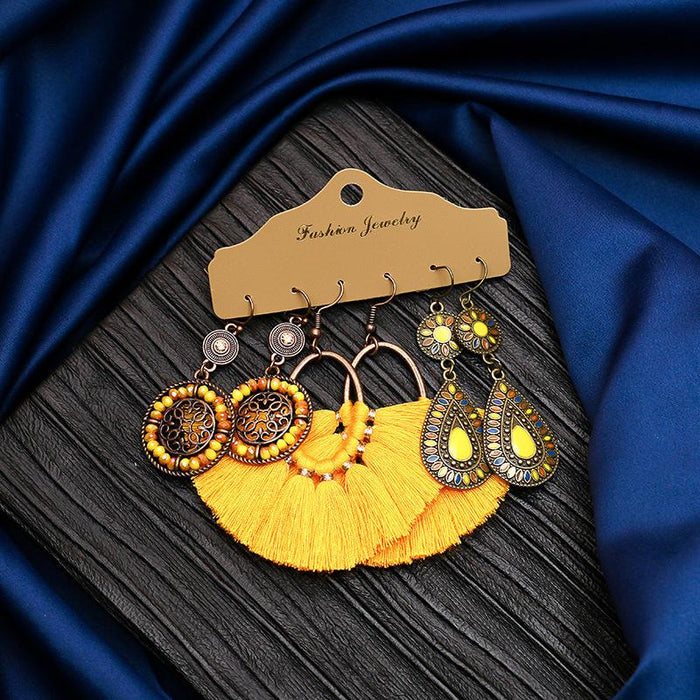 3 pairs/set Earrings Bohemian Style Jewelry X0X36208