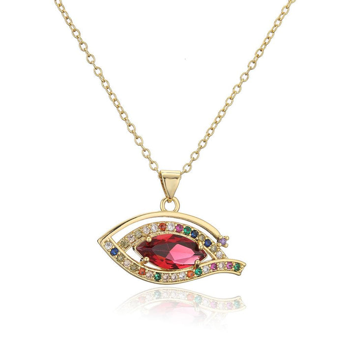 New zircon popular geometric Eye Pendant gold necklace