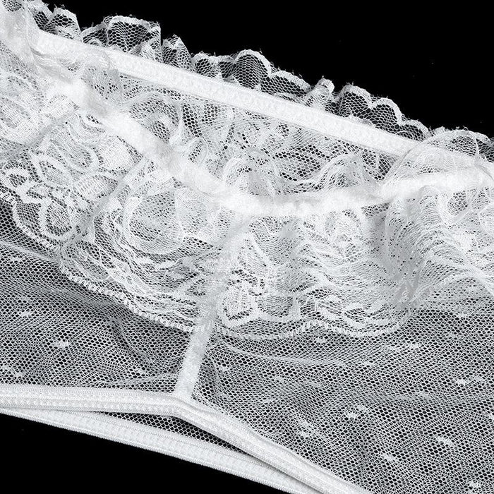 Women Lace Eyelash Stitching Underwear Sexy Lingerie Set
