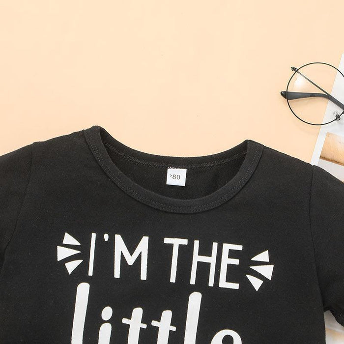 Kid's Summer Letter T-shirt Shorts Two Piece Set