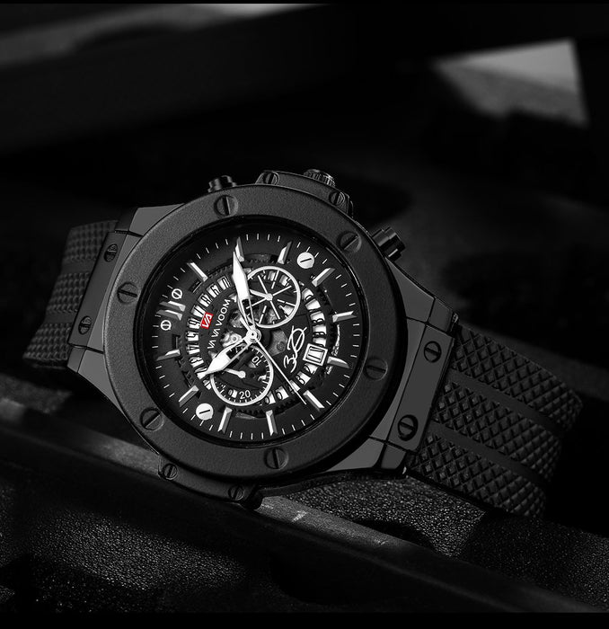 Business Men Watch Sports Silicone Strap Movement Calendar Quartz Waterproof Watch Relogio Masculino