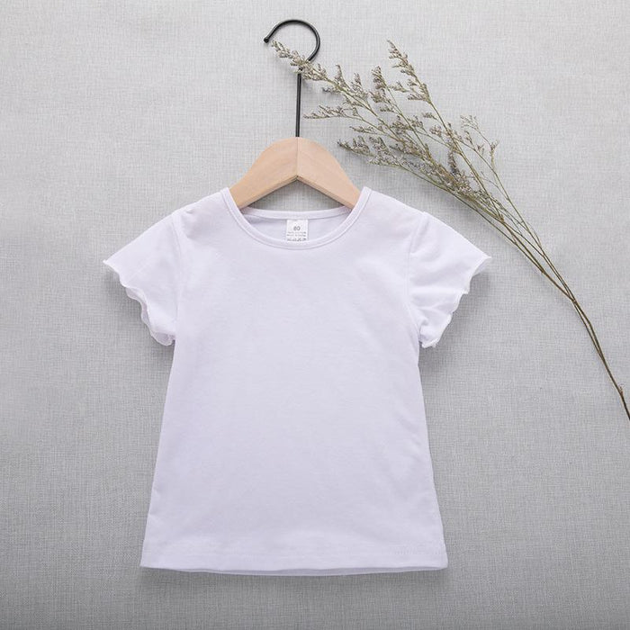 White T-shirt + Plaid suspender pants two-piece children's set