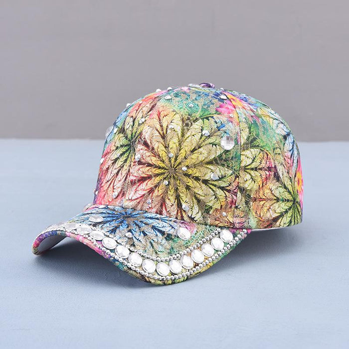 Summer Women's Maple Leaf Lace Handmade Beads Baseball Cap