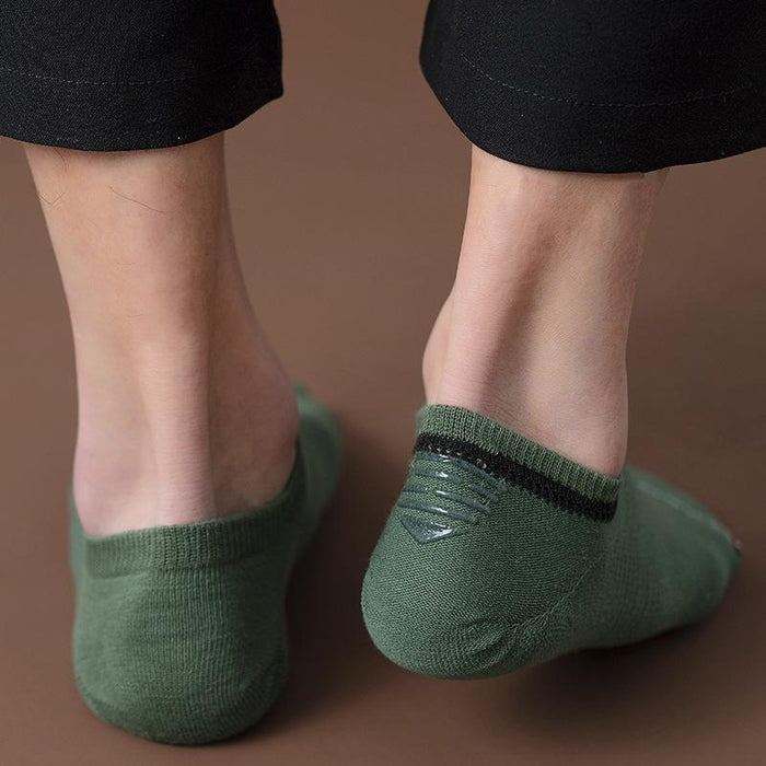 Casual Men's Solid Color Mesh Sweat Absorbing Breathable Invisible Socks