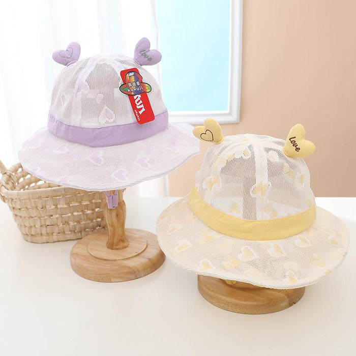 Summer Lace Cute Love Children's Mesh Hat
