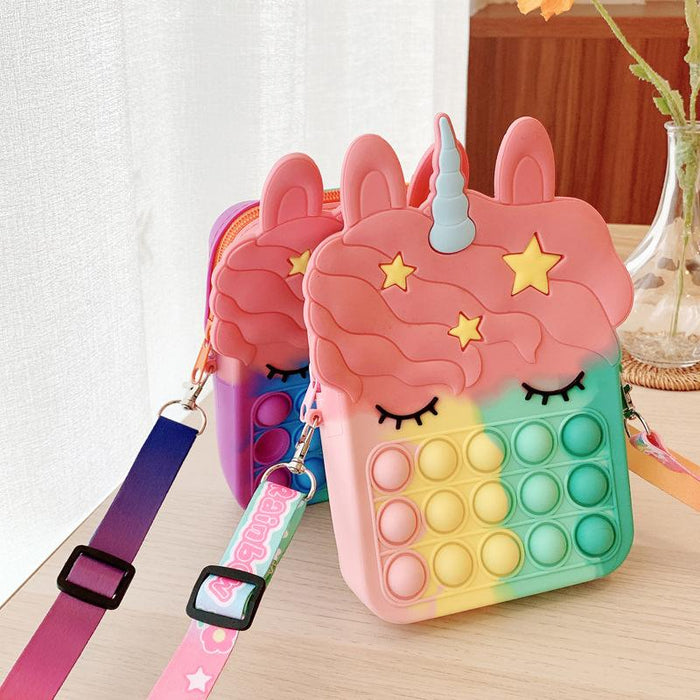 Silicone children's unzipping coin purse press toy