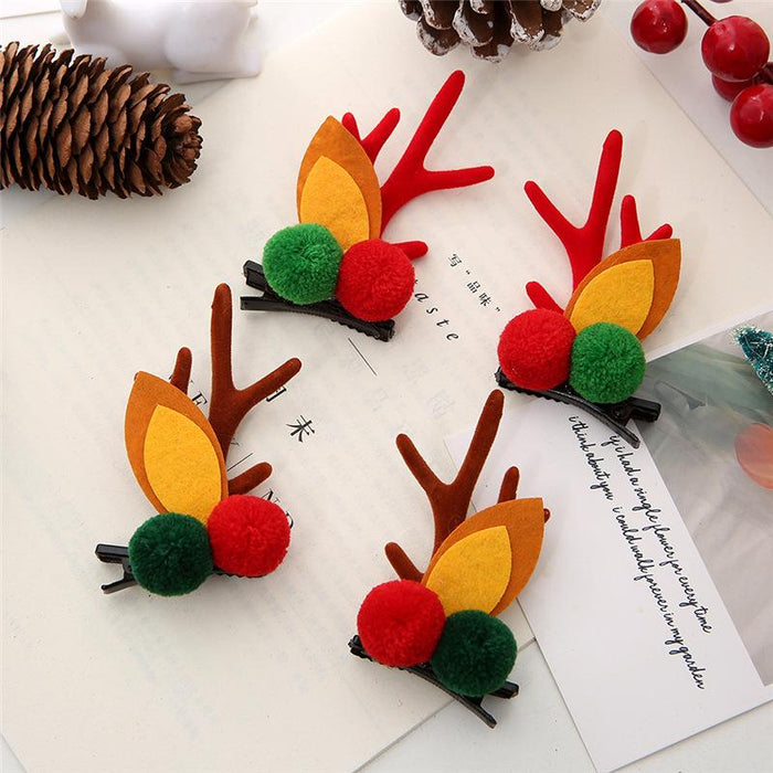 Christmas Antler Hairpin Elk Ear Bell Clip Cute Headwear