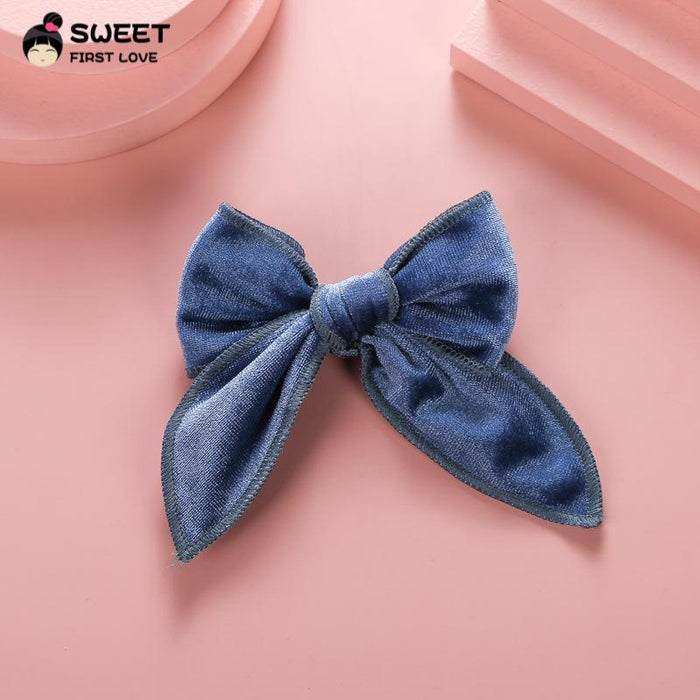 Velvet Bow Dovetail Hairpin Horsetail Clip