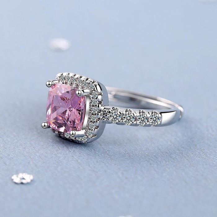 New Simple Zircon Square Open Ring