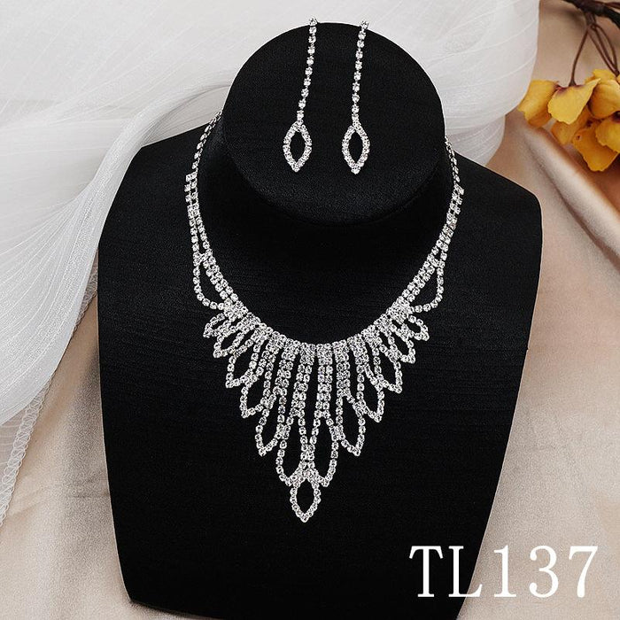 New women's Jewelry Wedding Dress Earrings Necklace Set