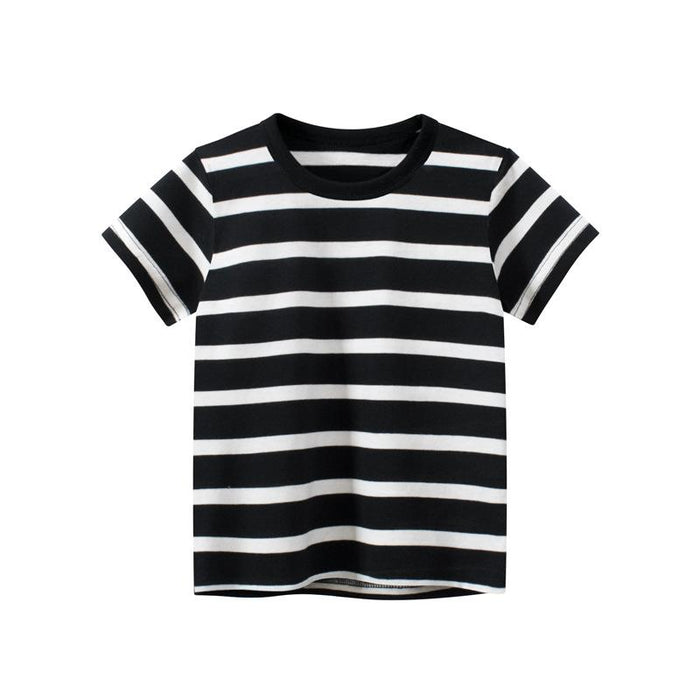 Children's short sleeved T-shirt striped shirt