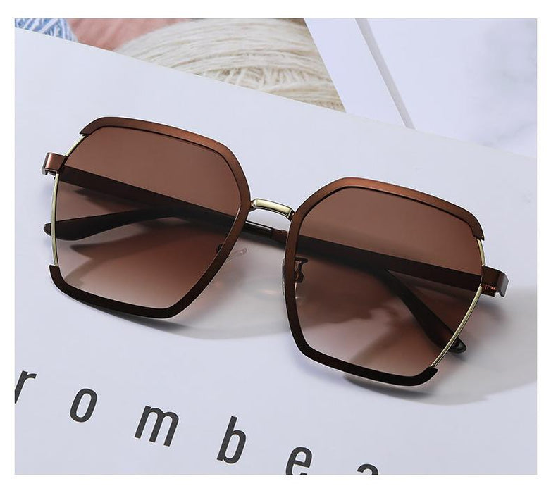 Metal sunglasses large frame anti ultraviolet