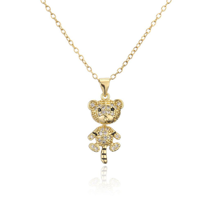 New Exquisite Personality Gold Color Little Tiger Pendant Necklace