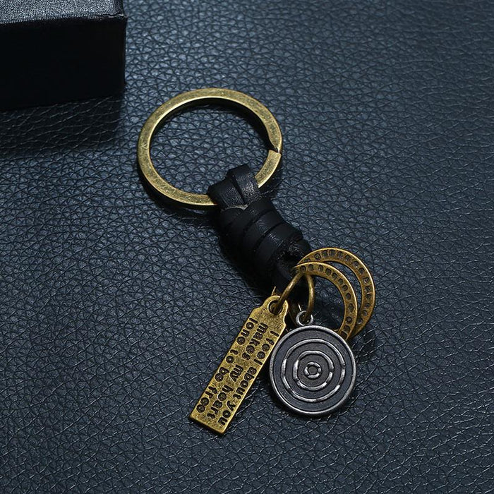 Hand woven Keychains accessories retro versatile leather Keychains pendant accessories