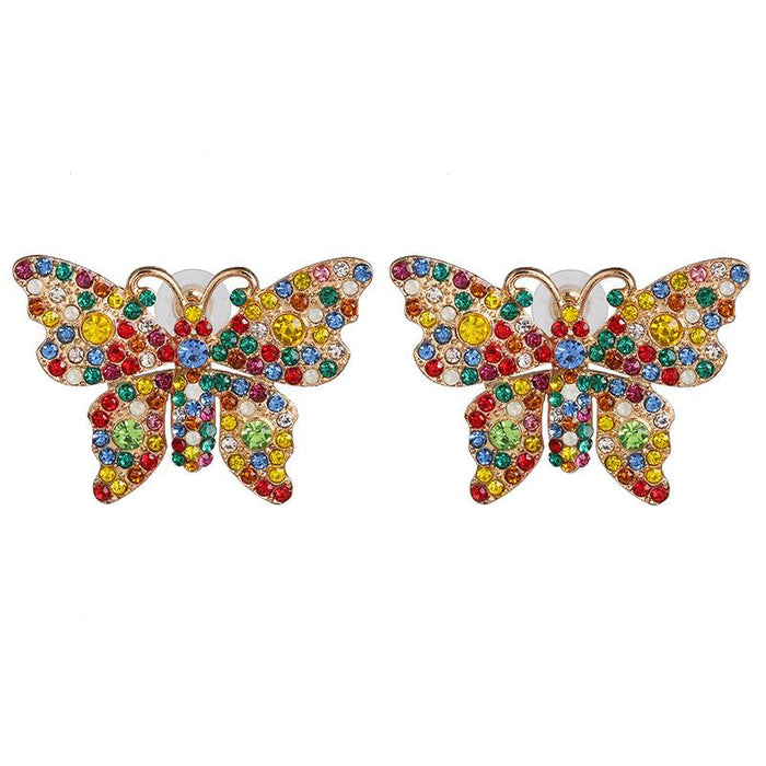 Women's Jewelry Fashion Retro Pearl Earrings Accessories Inlaid Rhinestone