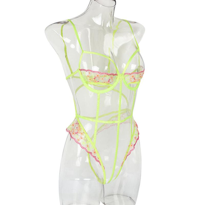 Women Lace Mesh One-piece Babydoll Underwear Sexy Bodysuit