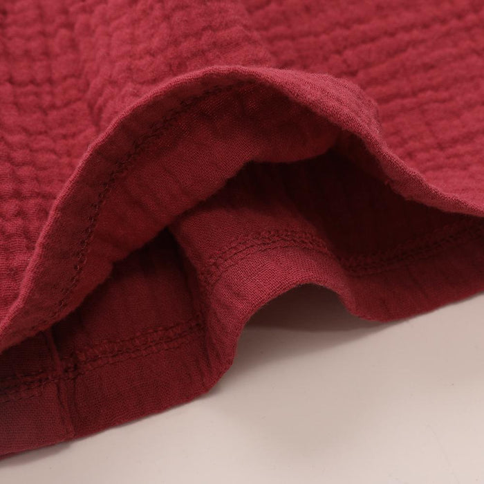 Cotton linen crepe small flying sleeve double bow stitched princess skirt